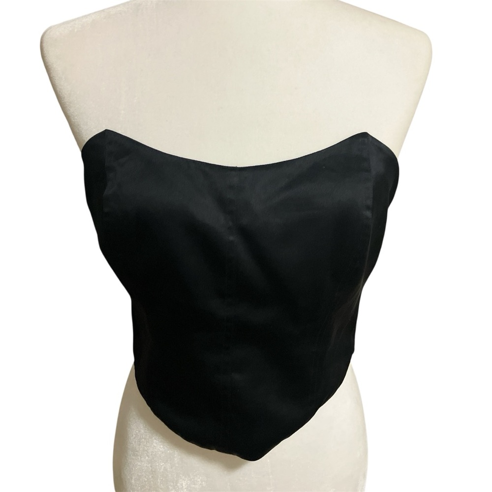 Reformation Black Silk Corset Top